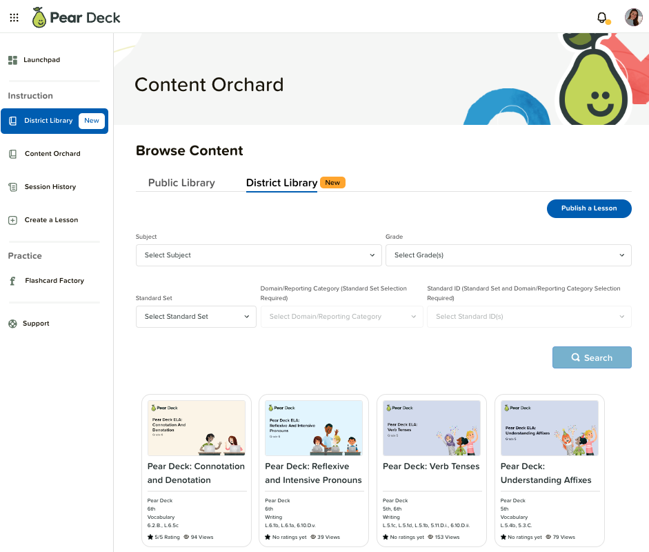 Enhance Districtwide Teaching with Pear Deck District Library Blog